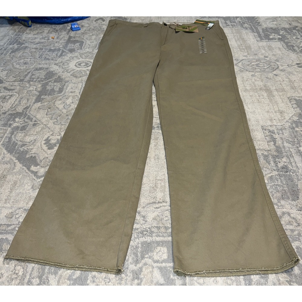 LIFE KHAKI Men's NWT Straight Flat ‎ Front Khaki Pants Sz 44 waist x 42-Unhemmed